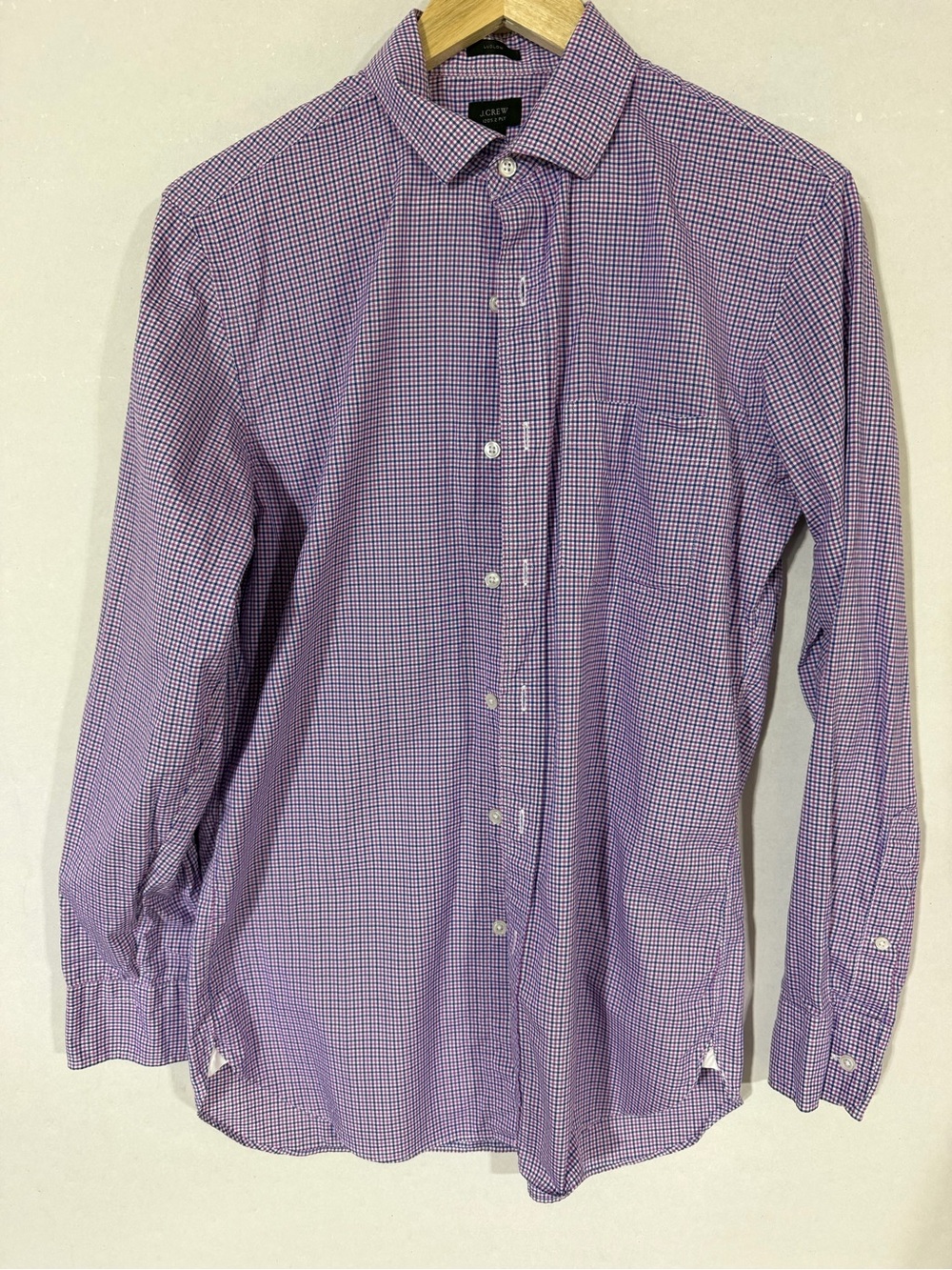 J. Crew Men's Lilac Check Button-Down Dress Shirt